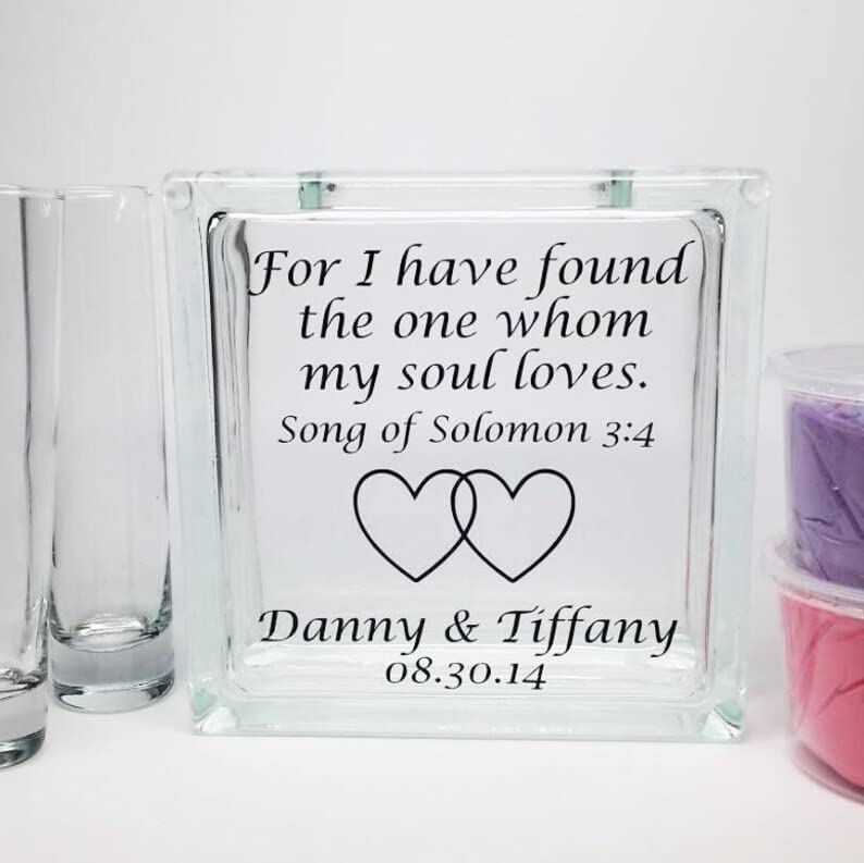 DaKuHo Personalized Heart Glass Unity Sand Set With Lid