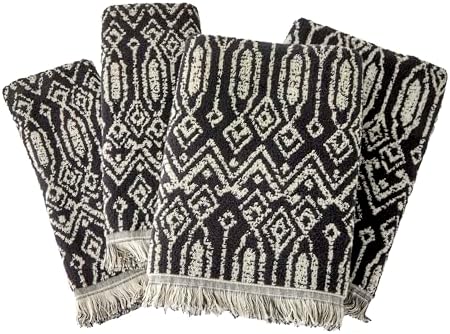SKL Home Nador 2 Bath 2 Hand Towel Set Black 1