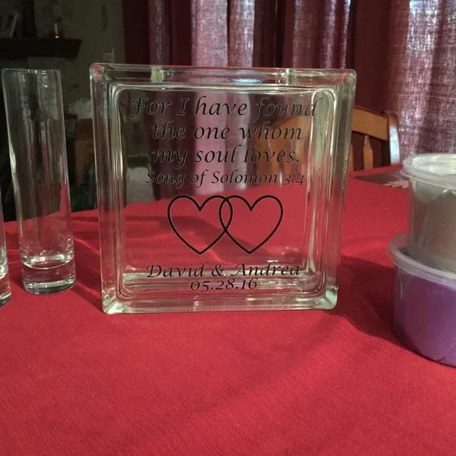 DaKuHo Personalized Heart Glass Unity Sand Set With Lid
