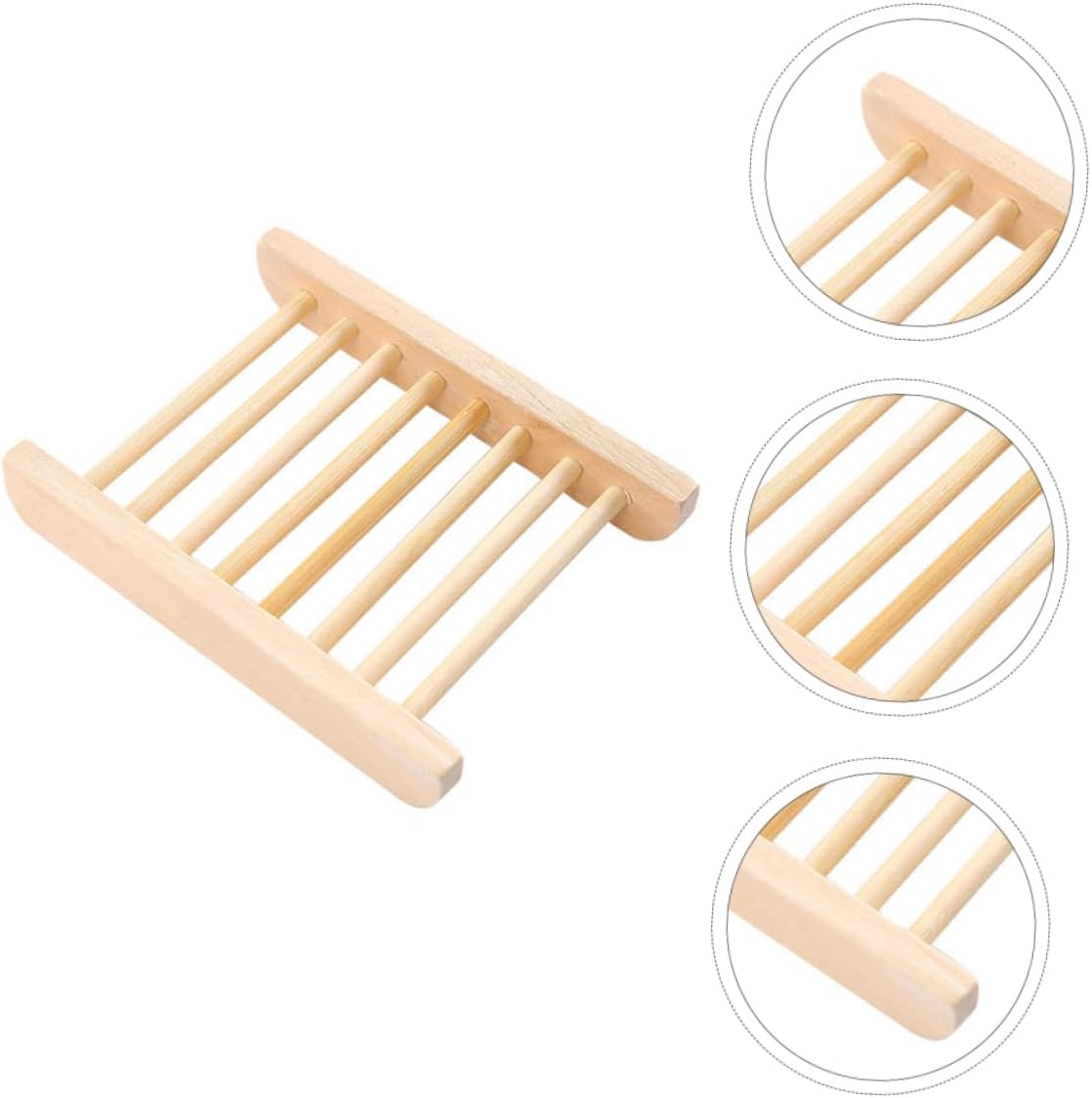 PRETYZOOM Natural Wood Soap Dish for Bathroom Kitchen 1
