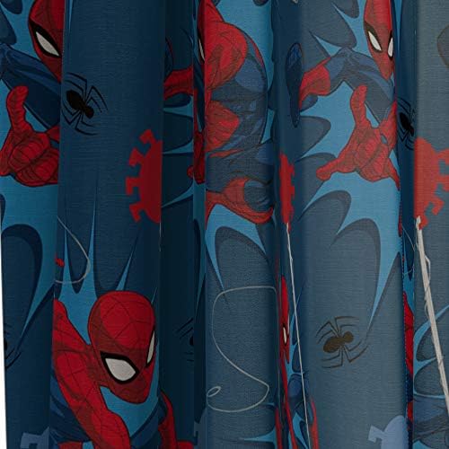 Jay Franco Kids Window Drapes - Spiderman Blue 84 Inch Set
