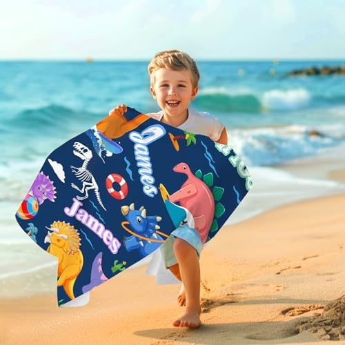 Personalized Beach Towel with Name for Kids and Adults