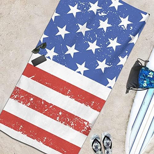 SUNUAN American Flag Beach Towel 52x33