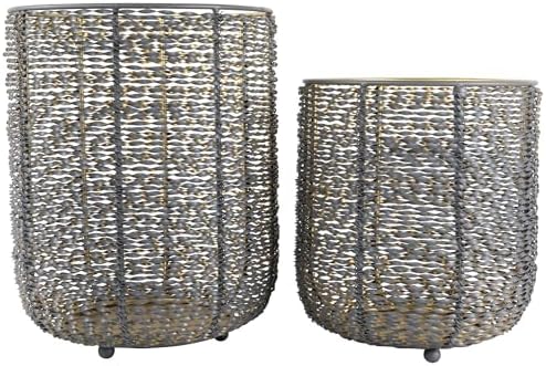 Northlight Twisted Iron Candle Holder Set - Gray Gold