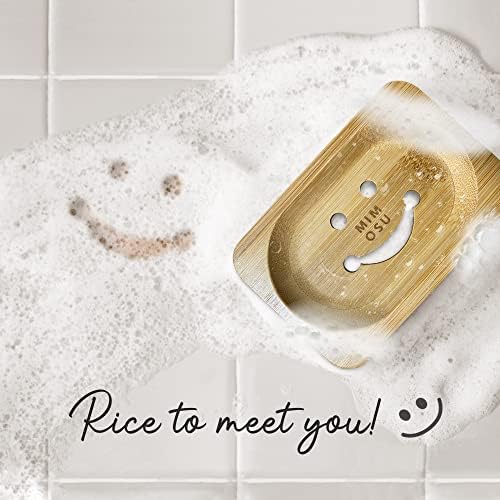 Mimosu Bamboo Soap Dish - Eco-Friendly Shampoo Holder with Drain