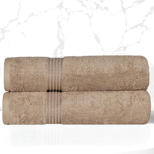 Superior Egyptian Cotton Bath Towel Set of 2 Taupe