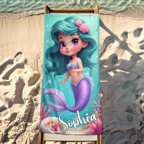 Personalized Beach Towels with Custom Name for Kids and Adults