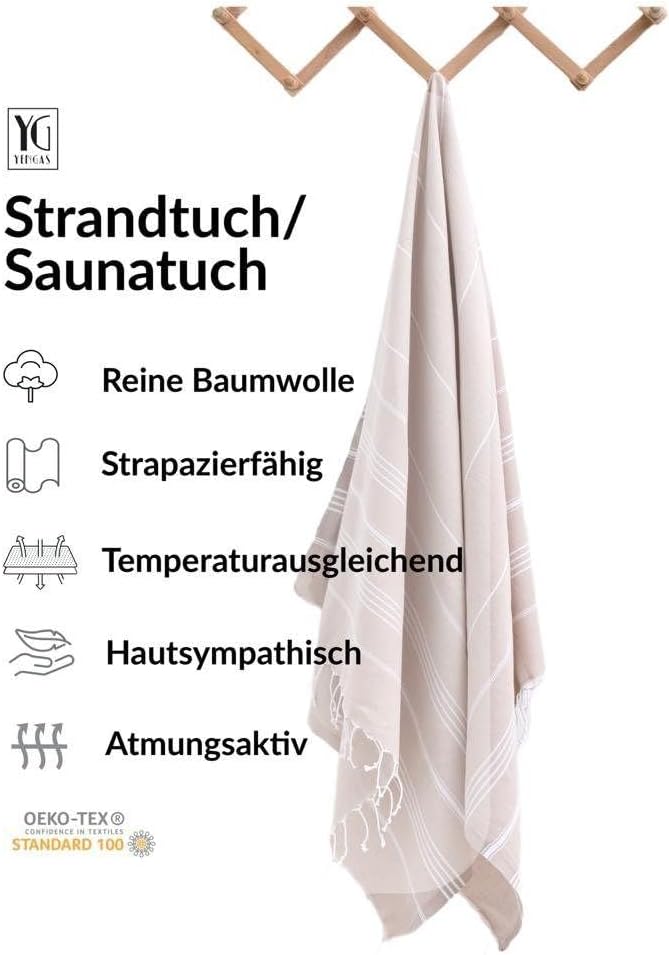 YENGAS Turkish Beach Towel XXL 37x70 Inch