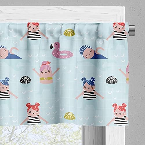 Ambesonne Summer Valance Tier Curtain 3 pcs Set