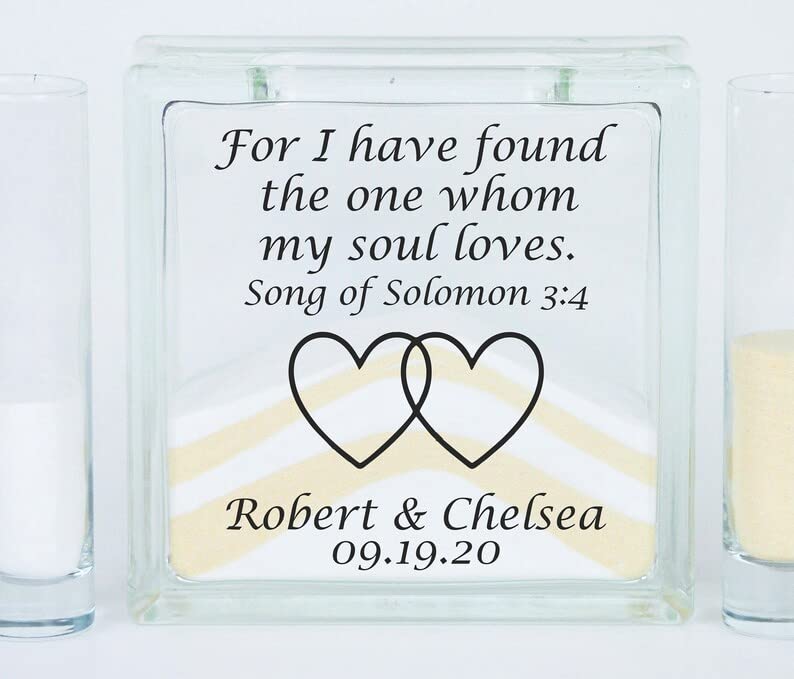 DaKuHo Personalized Heart Glass Unity Sand Set With Lid