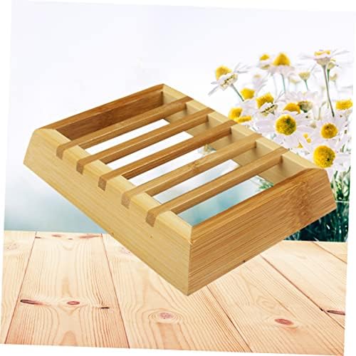 SHOWERORO Wooden Soap Box Organizer with Drainage Tray