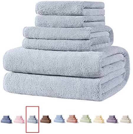 Xinrjojo 4 Piece Microfiber Bath Towel Set Quick Dry Travel Yoga Towels - Gray