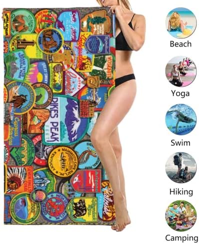 National Parks Badges Microfiber Sand Free Beach Towel
