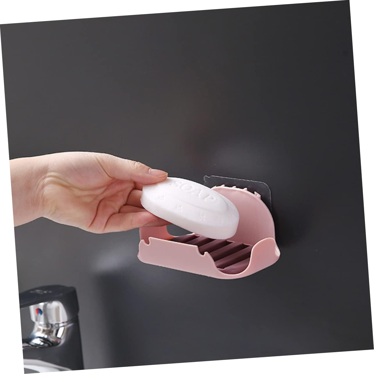 COSMEVIVI 2pcs Double Layer Adhesive Soap Holder