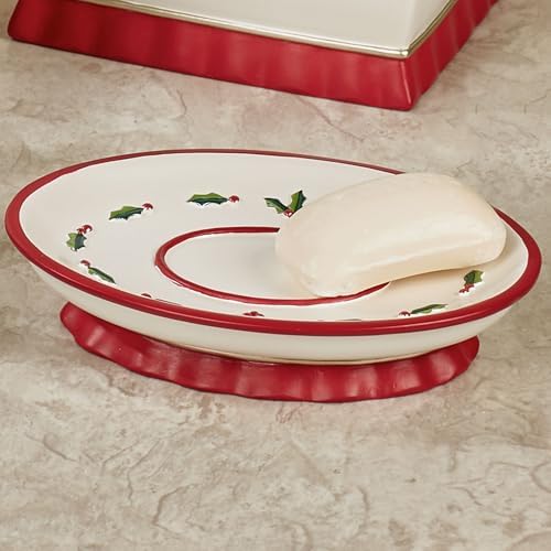 Touch of Class Holly Wreath Soap Dish Eggshell 1