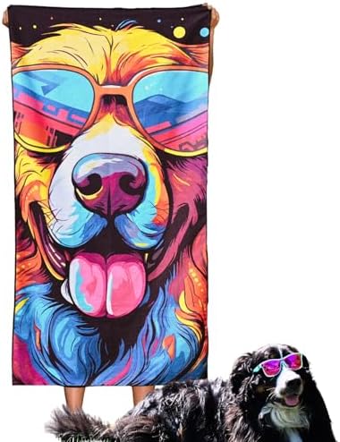 Microfiber Happy Dog in Sunglasses Beach Towel for All