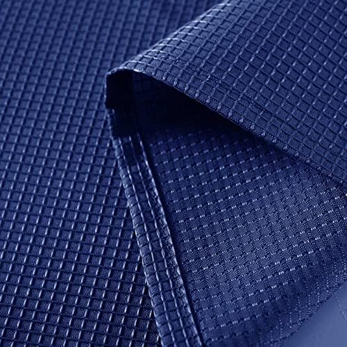Valea Home Waffle Weave Bathroom Curtains Navy Blue Set of 2