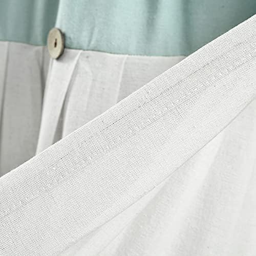 Lush Decor Linen Button Farmhouse Valance 52x18 Blue White