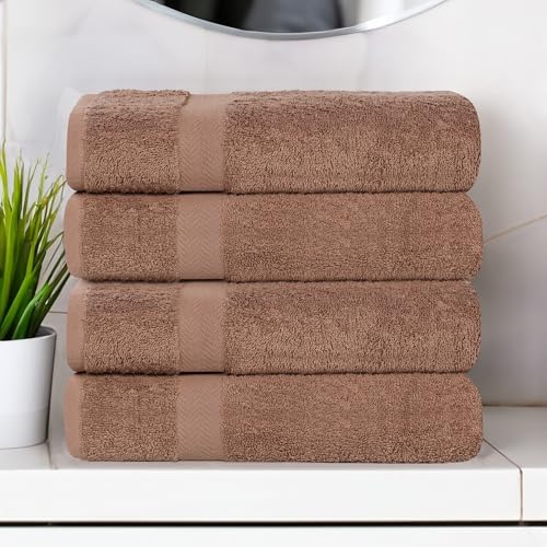 Superior 4-Piece Cotton Bath Towel Set - Latte