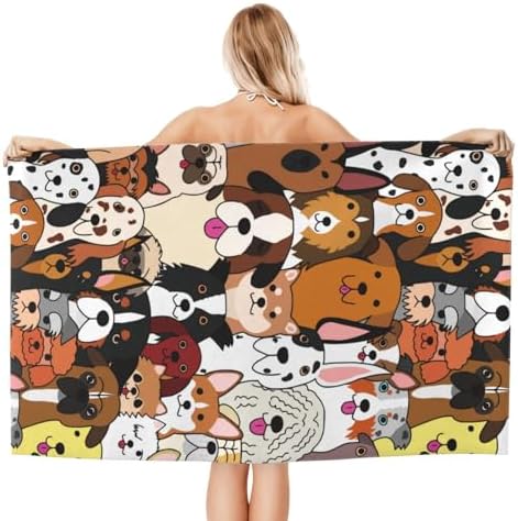 VOOHDDY Microfiber Beach Towel for Dogs and Kids