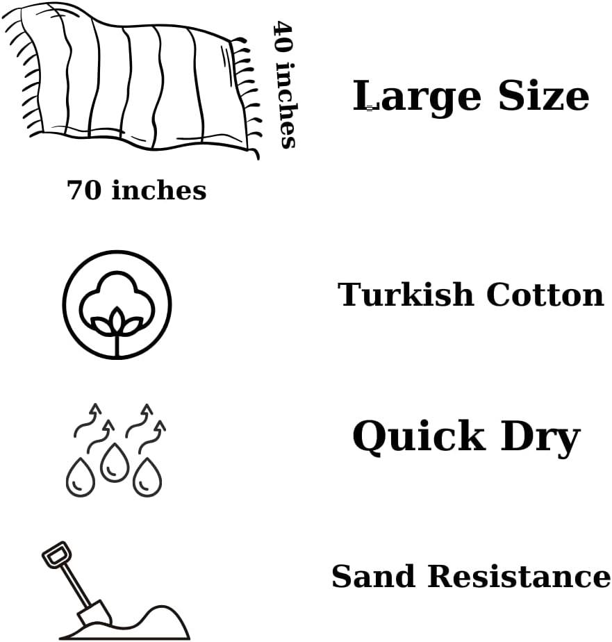Personalized Turkish Cotton Beach Towel with Monogram