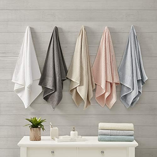Madison Park Spa Waffle Cotton Towel Set 6 Piece Charcoal
