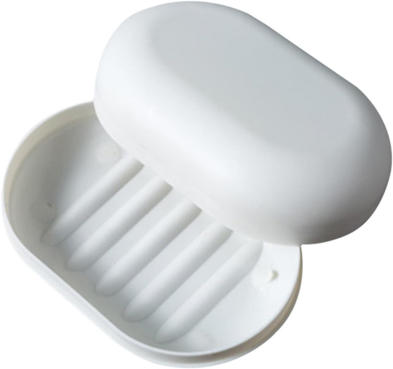 Portable Leakproof Soap Holder with Lid - Travel Soap Container White