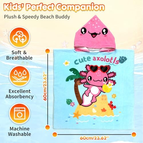 PinkSheep Kids Beach Towel with Hood and Buckle 1