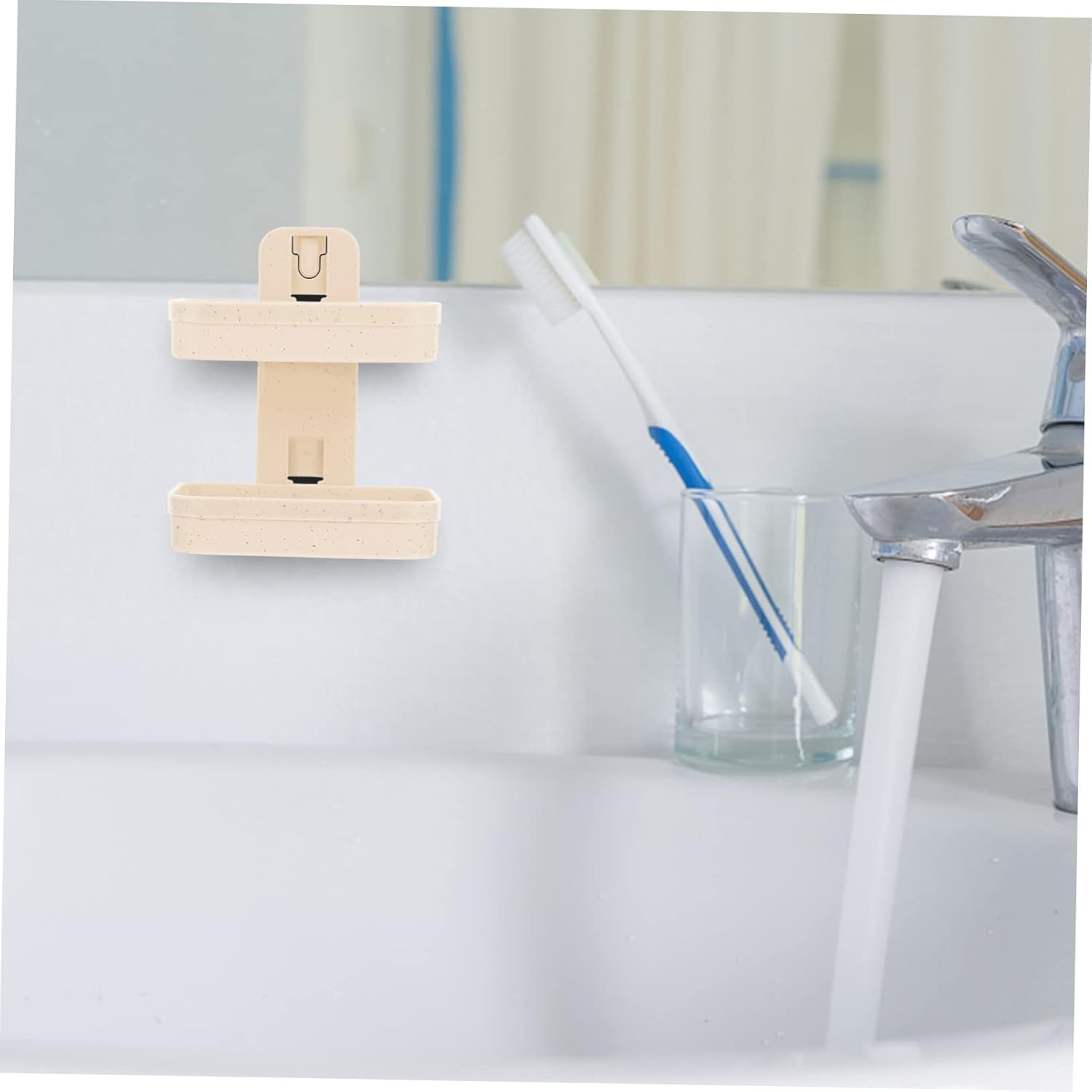 Double Layer Wall Mounted Soap Dish 2-Tier Suction Cup Holder