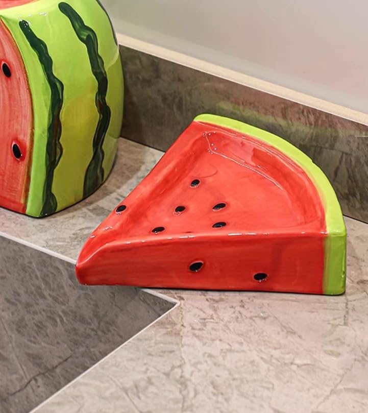 Ceramic Watermelon Soap Dish for Bathroom