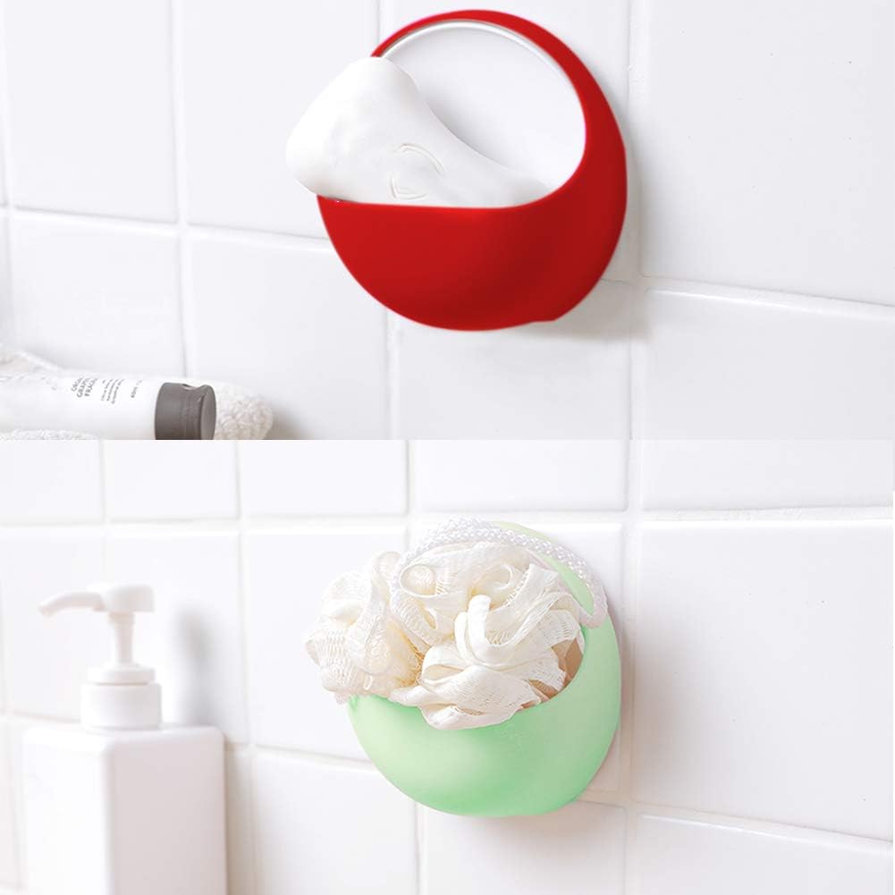 Nailless Shower Soap Holder with Suction Cup Ball-Shaped Design