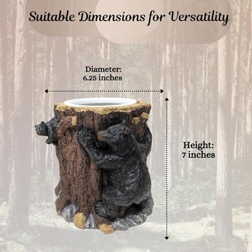 BestGiftEver Small Wastebasket with Bear Climbing Tree Design