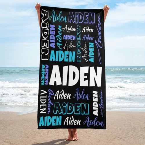 DrTOUGH Personalized Beach Towels with Names for Adults Kids