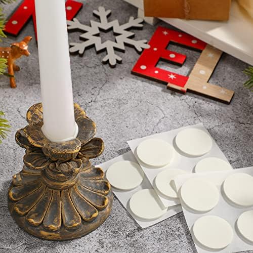 Geyee 12 Pcs Taper Candle Grips Adhesive Holder