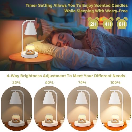 Hong-in White Candle Warmer with Timer - 2 Bulbs 1