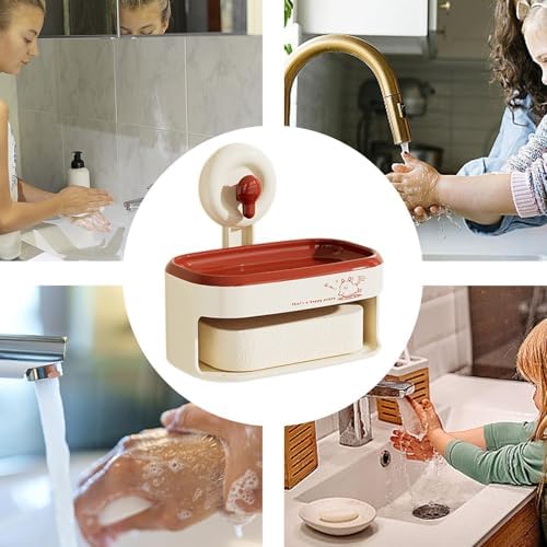 Stylish Suction Cup Soap Dish - Wall Mounted Non-Slip No Drilling