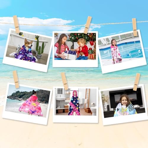Ritiga Dance Girls Hooded Beach Towel for Kids 4-8