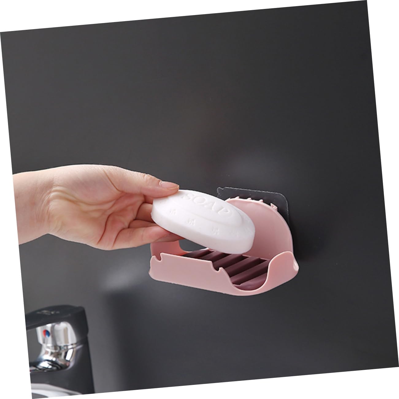 CANIGHT 2pcs Double Layer Adhesive Soap Holder