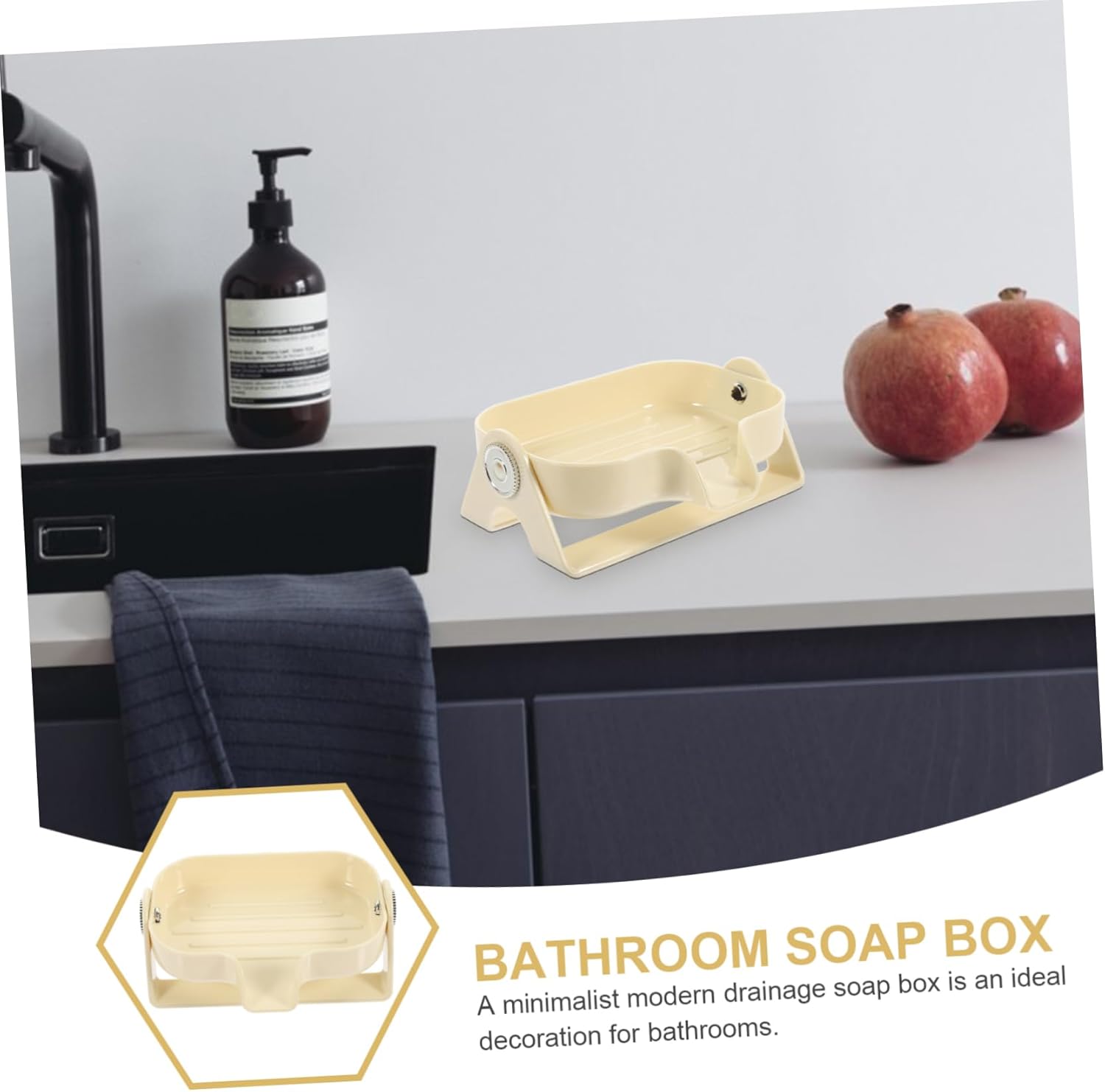 HOOTNEE Plastic Self-Draining Soap Dish Holder