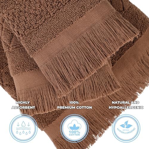 Superior Cotton 3-Piece Towel Set Chocolate