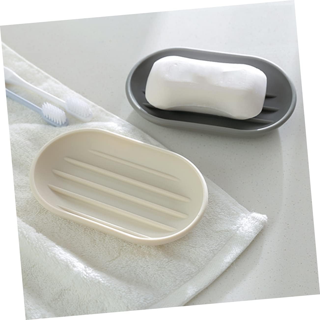 Cabilock Oval Soap Dish Pp Material Draining Holder