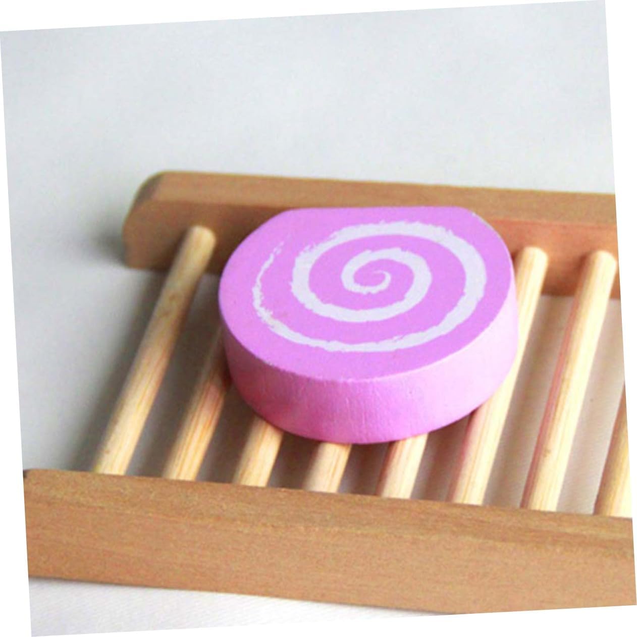 PRETYZOOM Natural Wood Soap Holder Shower Tray