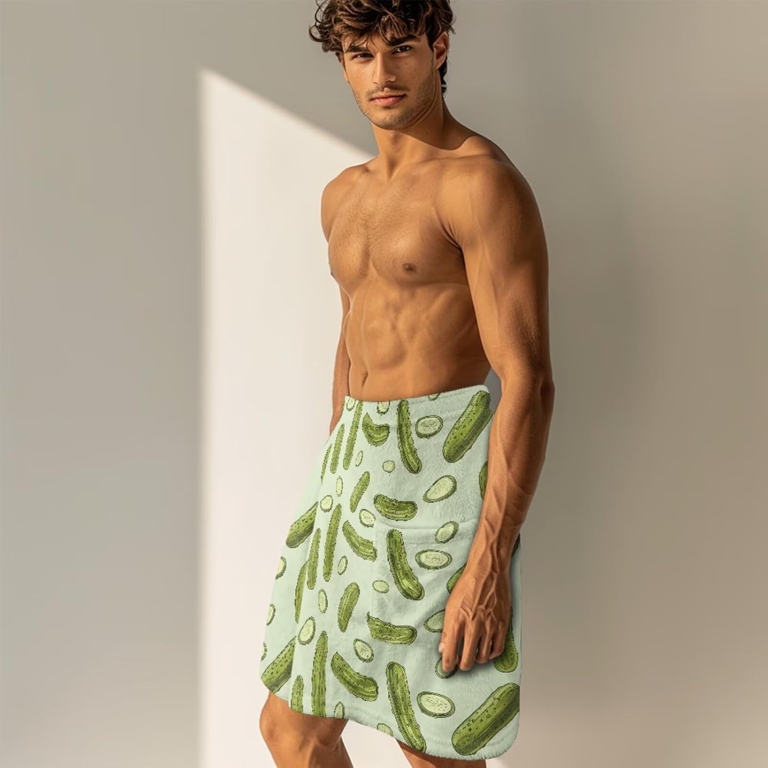 Plus Size Towel Wrap for Men with Pocket