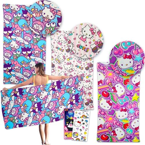 Hello Kitty Beach Towel 3 Pack Set for Kids 1
