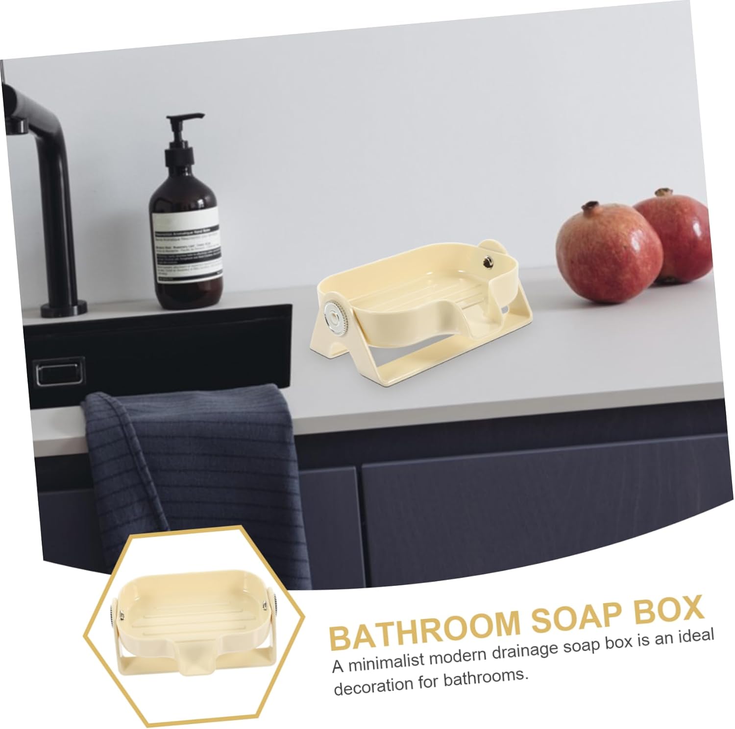 LIFKICH Bathroom Soap Dish Modern Self-Draining Holder 1