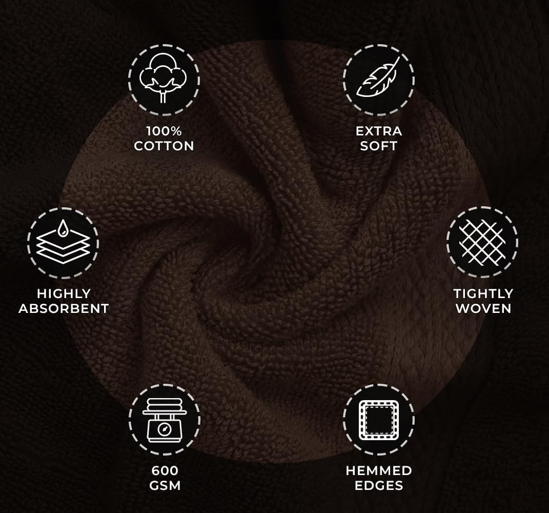 Avalon Towels 8-Piece Luxury Towel Set Brown 1