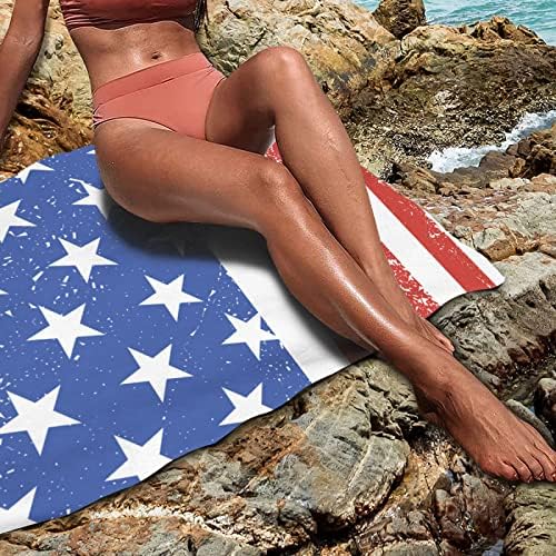 SUNUAN American Flag Beach Towel 52x33