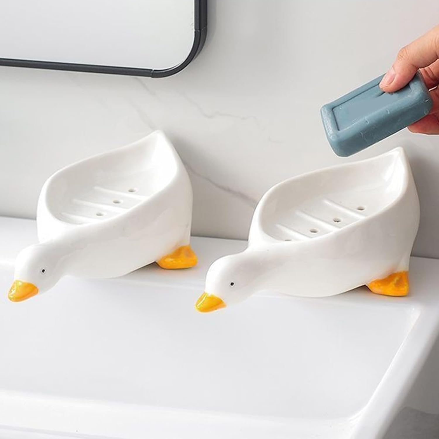 Cute Cartoon Duck Soap Dish with Open Design 1