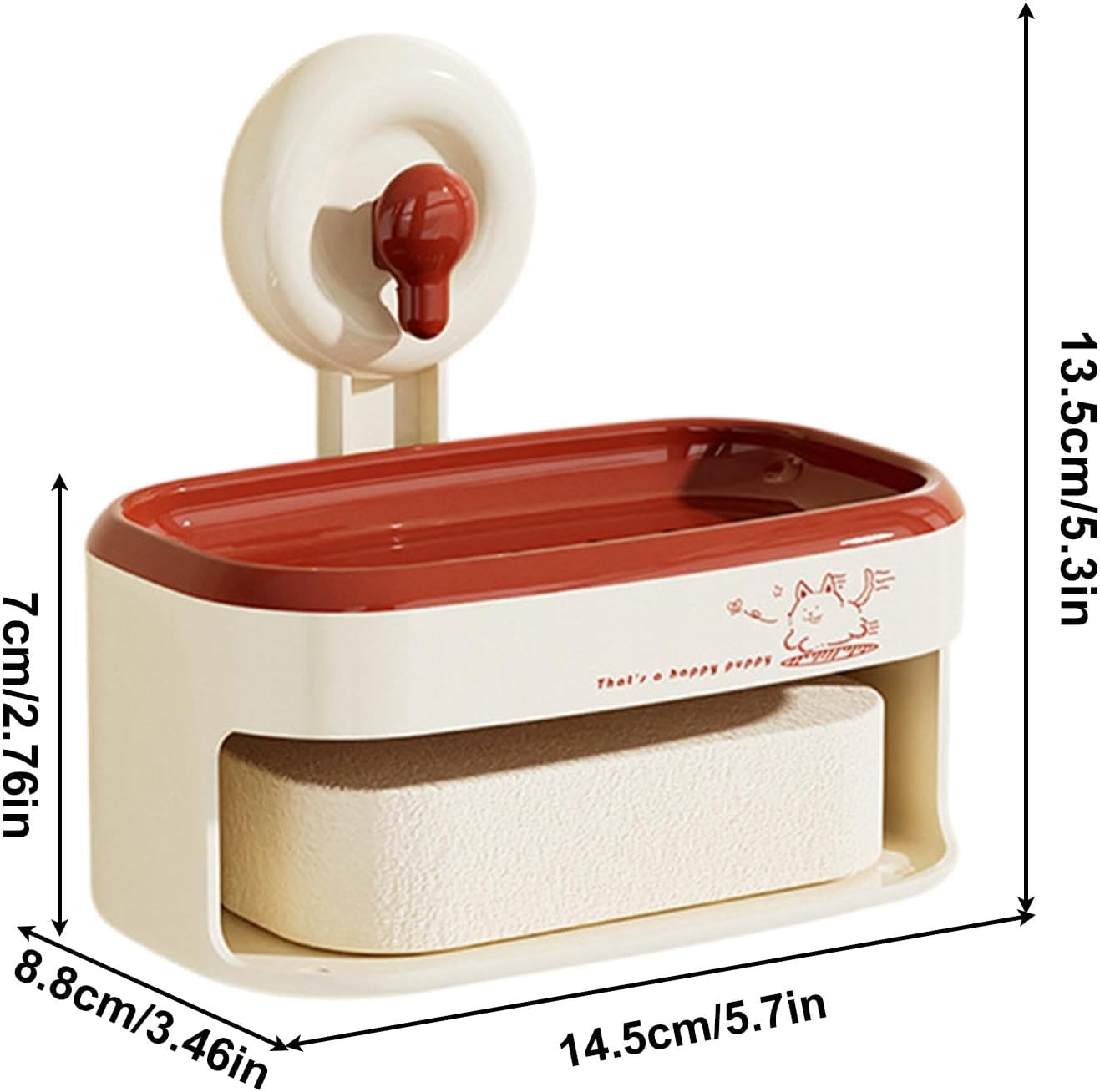 Stylish Suction Cup Soap Dish - Wall Mounted Non-Slip No Drilling