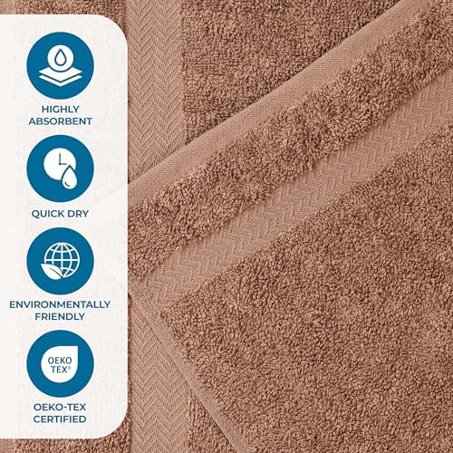 Superior 4-Piece Cotton Bath Towel Set - Latte